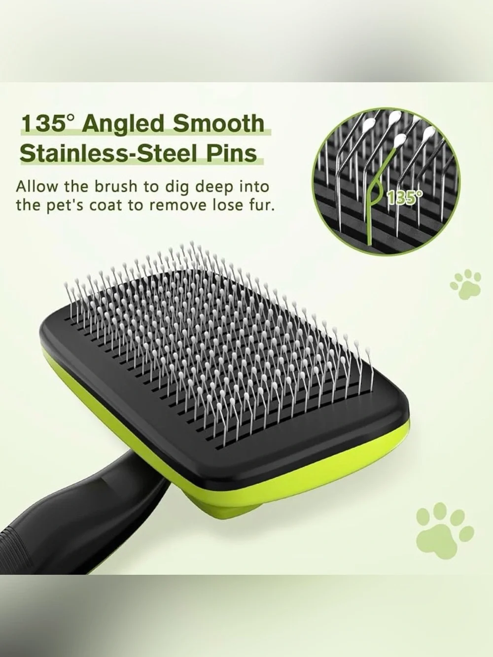 🐕🐈 Pecute Self-Cleaning Slicker Brush for Dogs & Cats